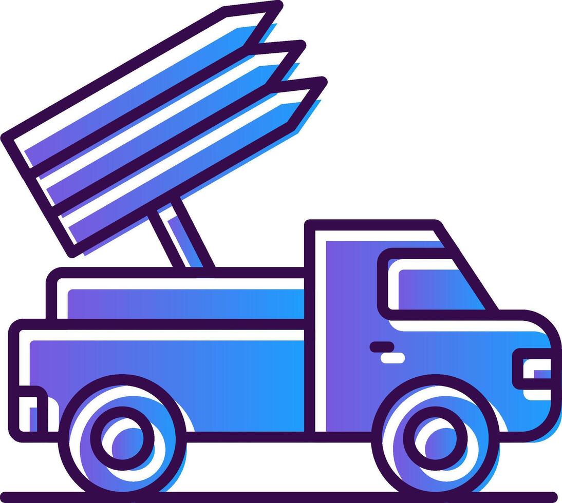 Missile Truck Gradient Filled Icon vector