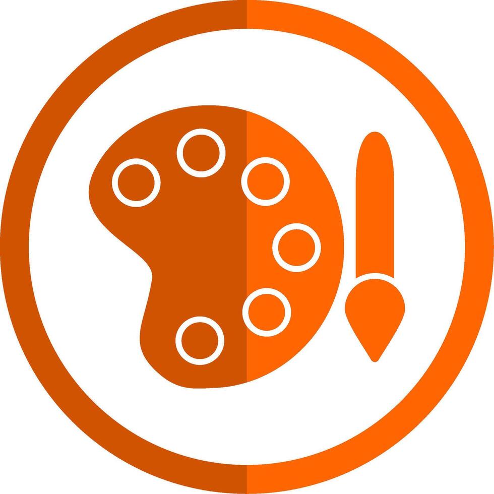 Color Palette Glyph Orange Circle Icon vector
