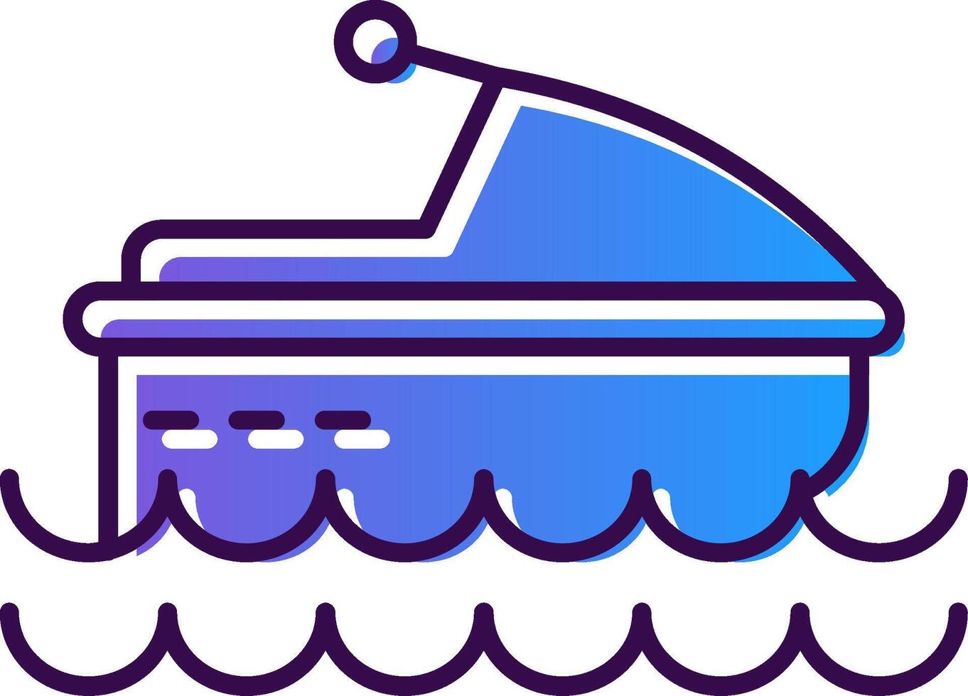 Jet Ski Gradient Filled Icon vector