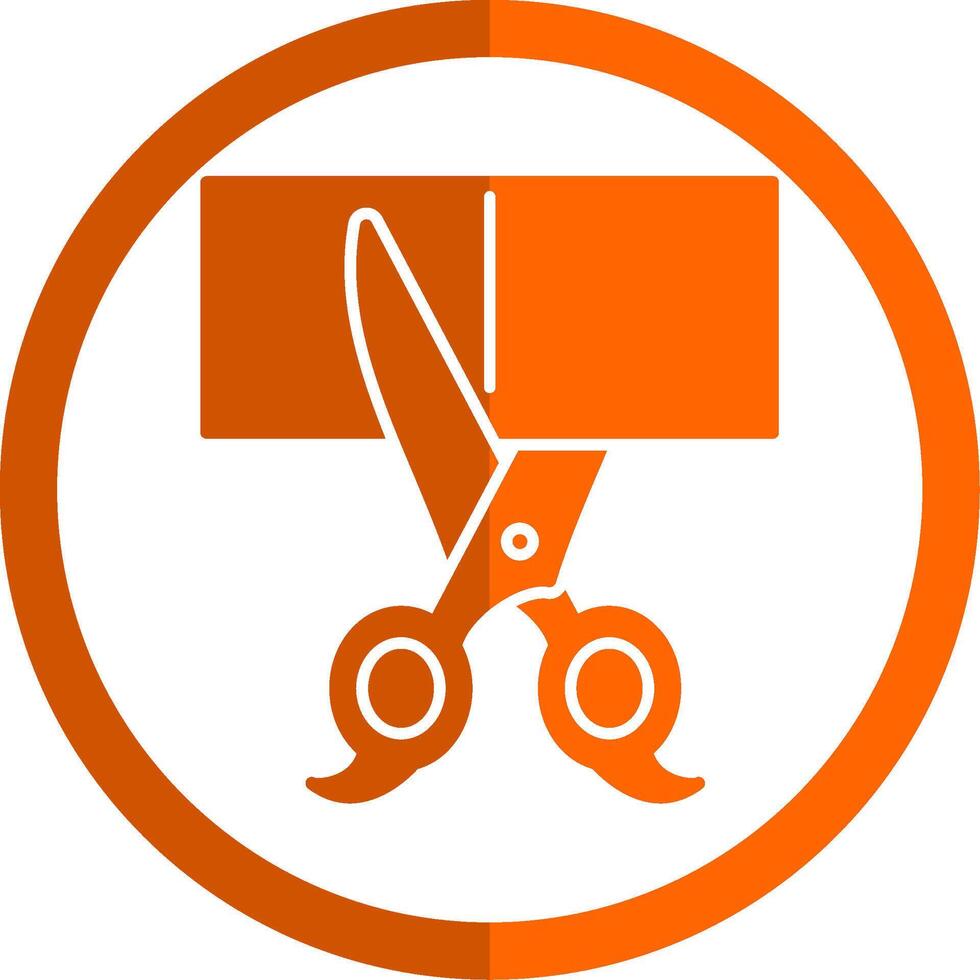 Scissors Glyph Orange Circle Icon vector