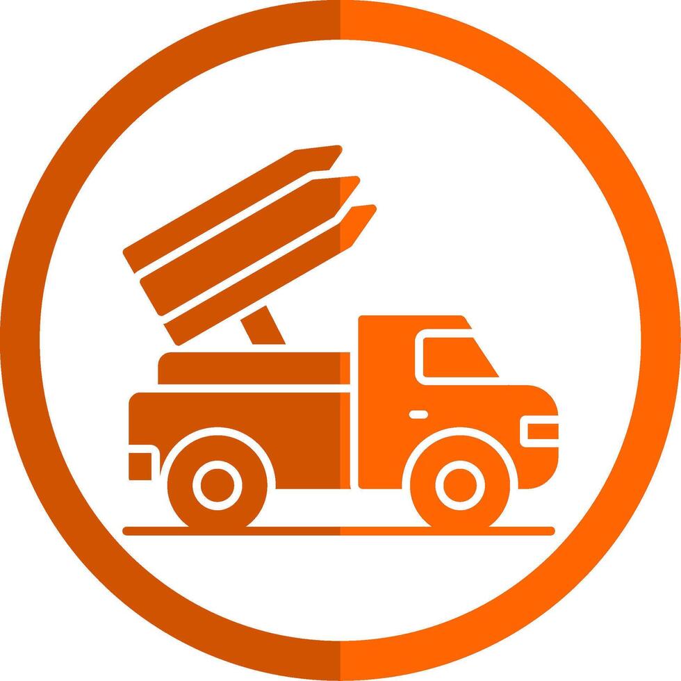 Missile Truck Glyph Orange Circle Icon vector