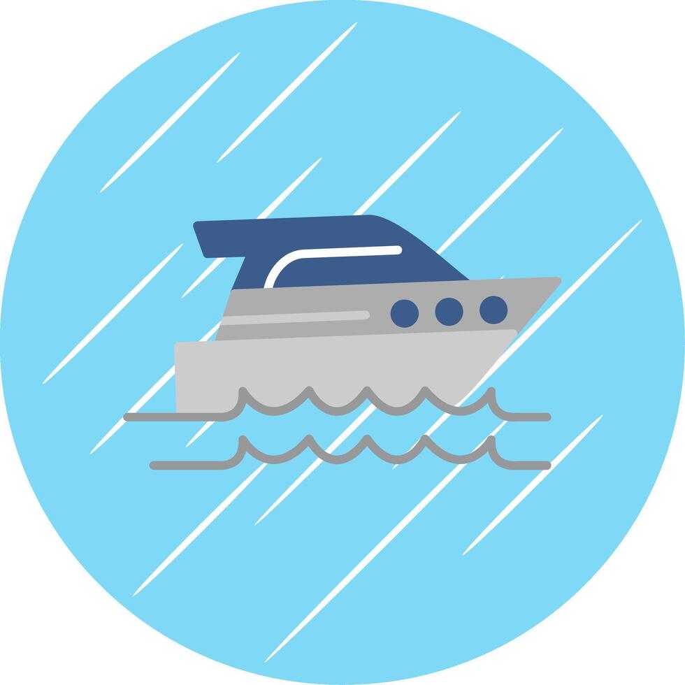 Speed Boat Flat Blue Circle Icon vector