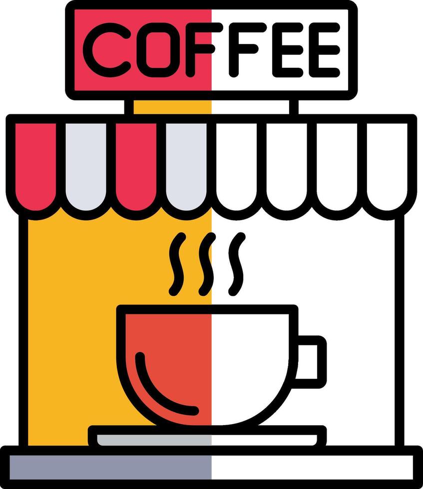 Coffee Filled Half Cut Icon vector