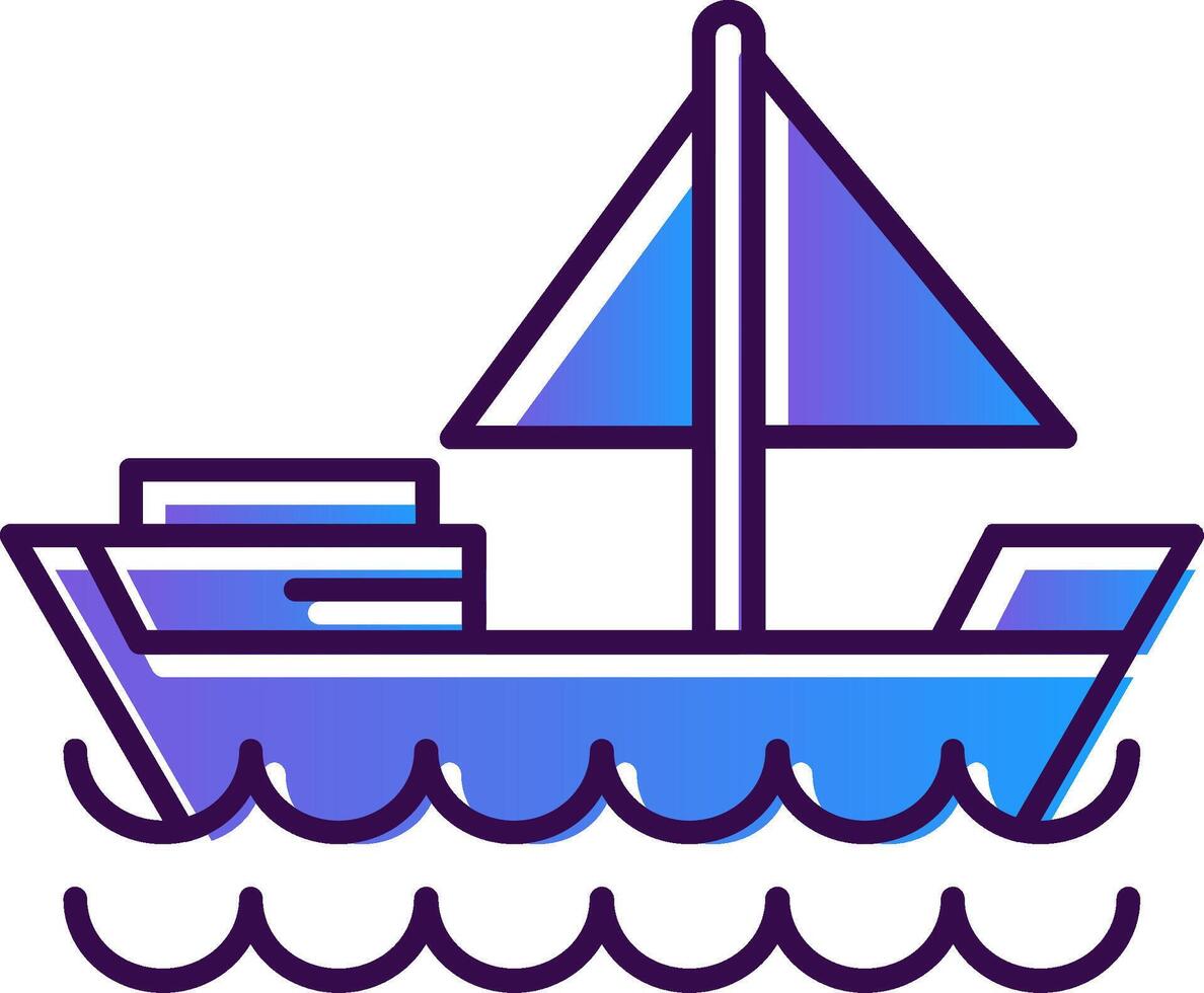 Dinghy Gradient Filled Icon vector
