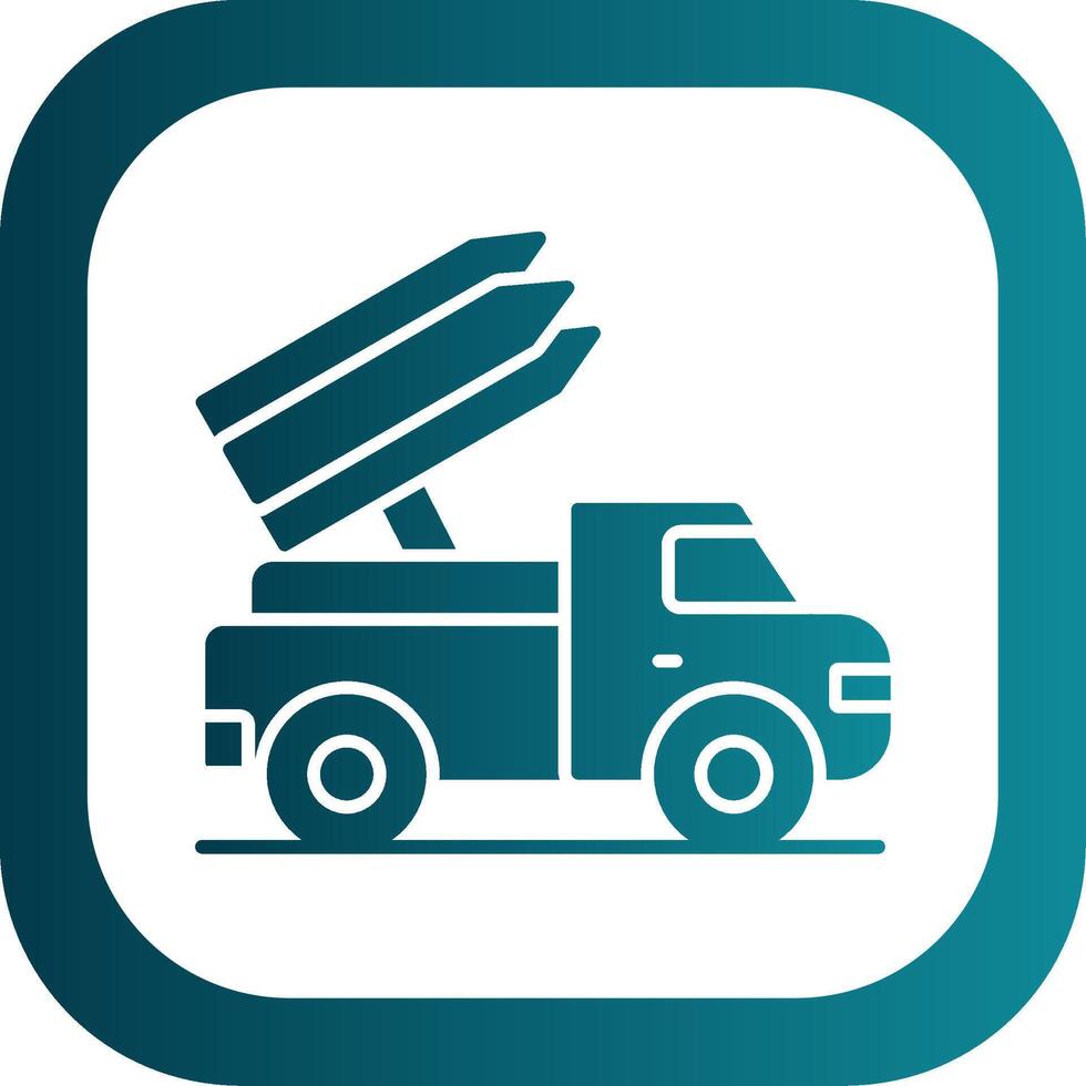 Missile Truck Glyph Gradient Round Corner Icon vector