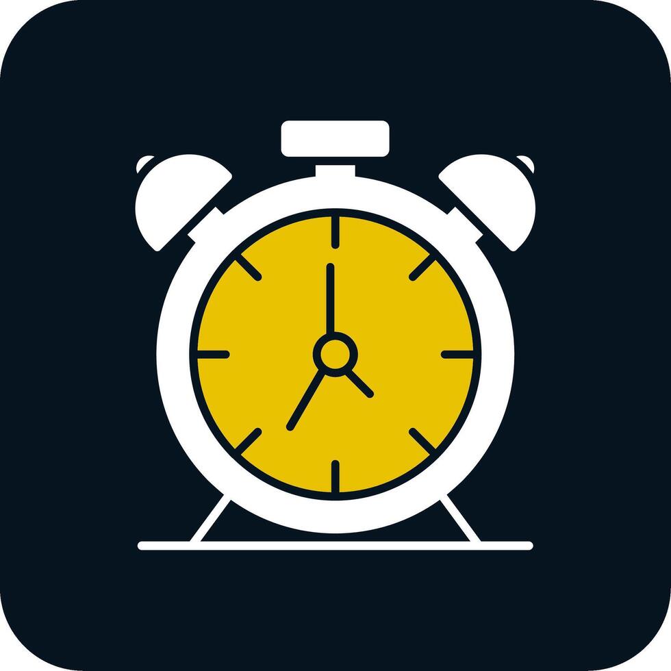 reloj despertador glifo icono de dos colores vector