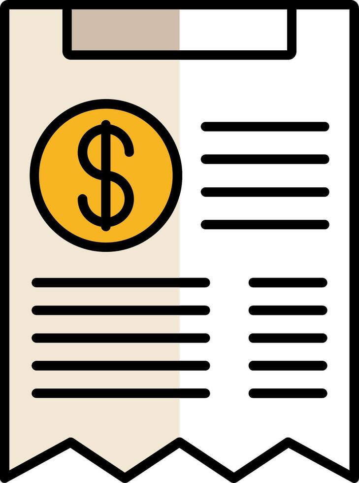 Receipt Filled Half Cut Icon vector