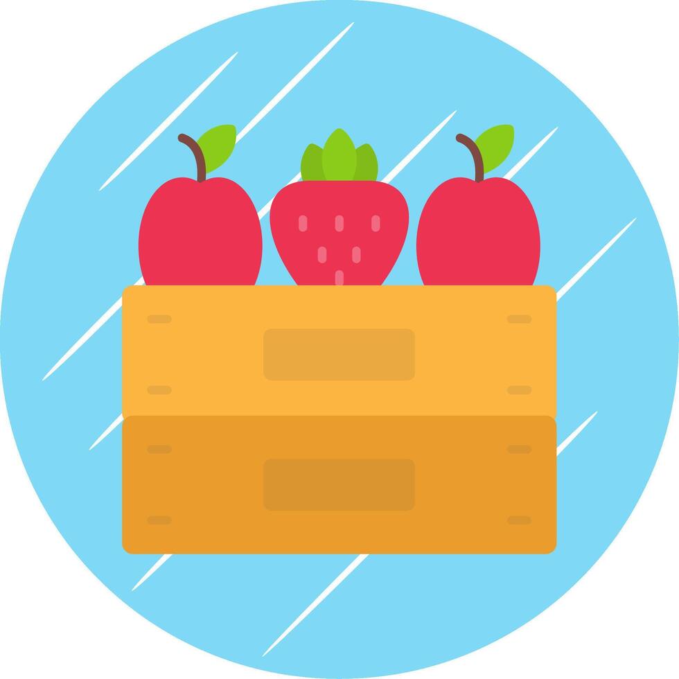 Fruta caja plano azul circulo icono vector