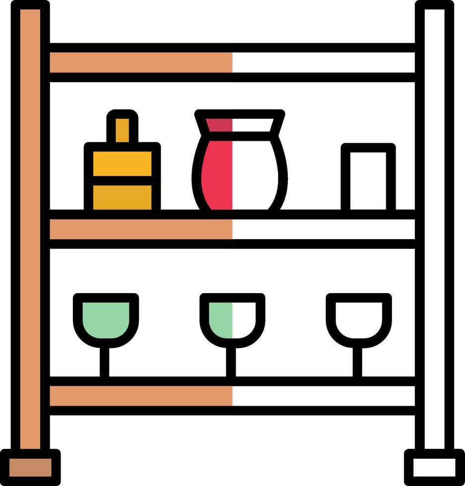 Shelves Filled Half Cut Icon vector