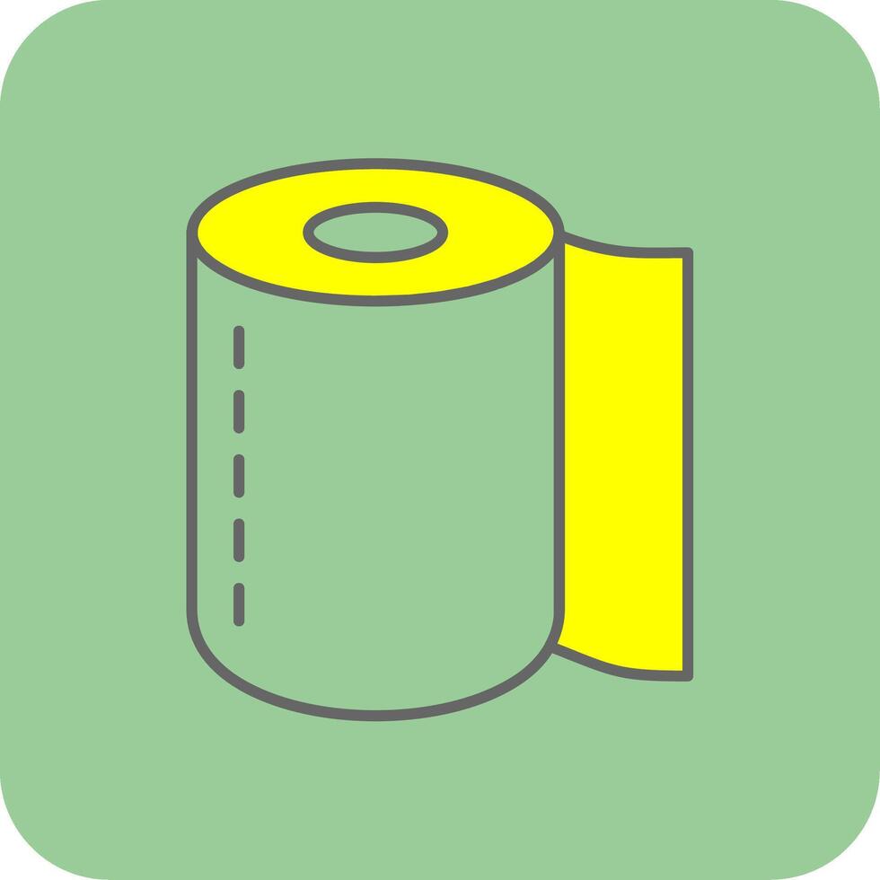 Toilet Roll Filled Yellow Icon vector