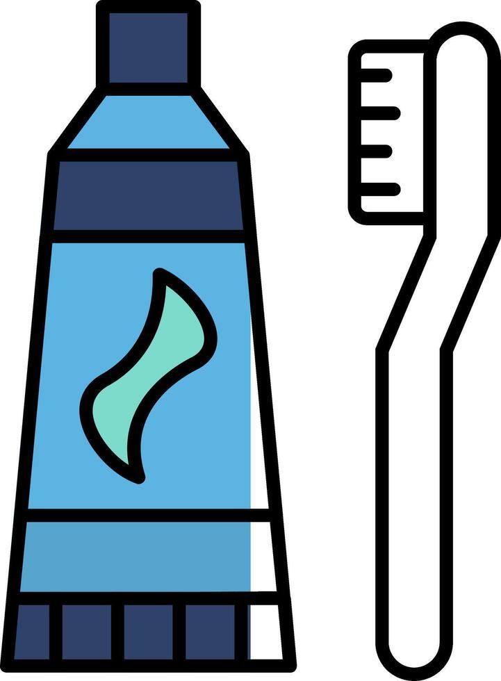 Tooth Paste Filled Half Cut Icon vector