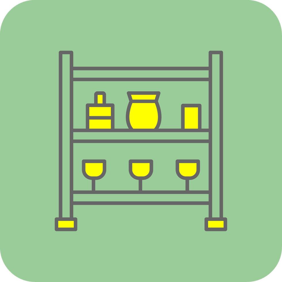 Shelves Filled Yellow Icon vector