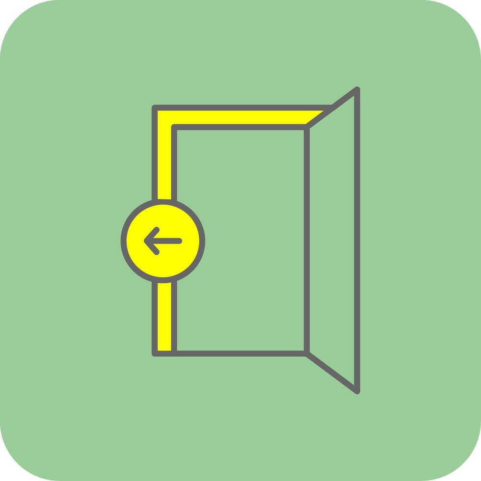 Entry Filled Yellow Icon vector