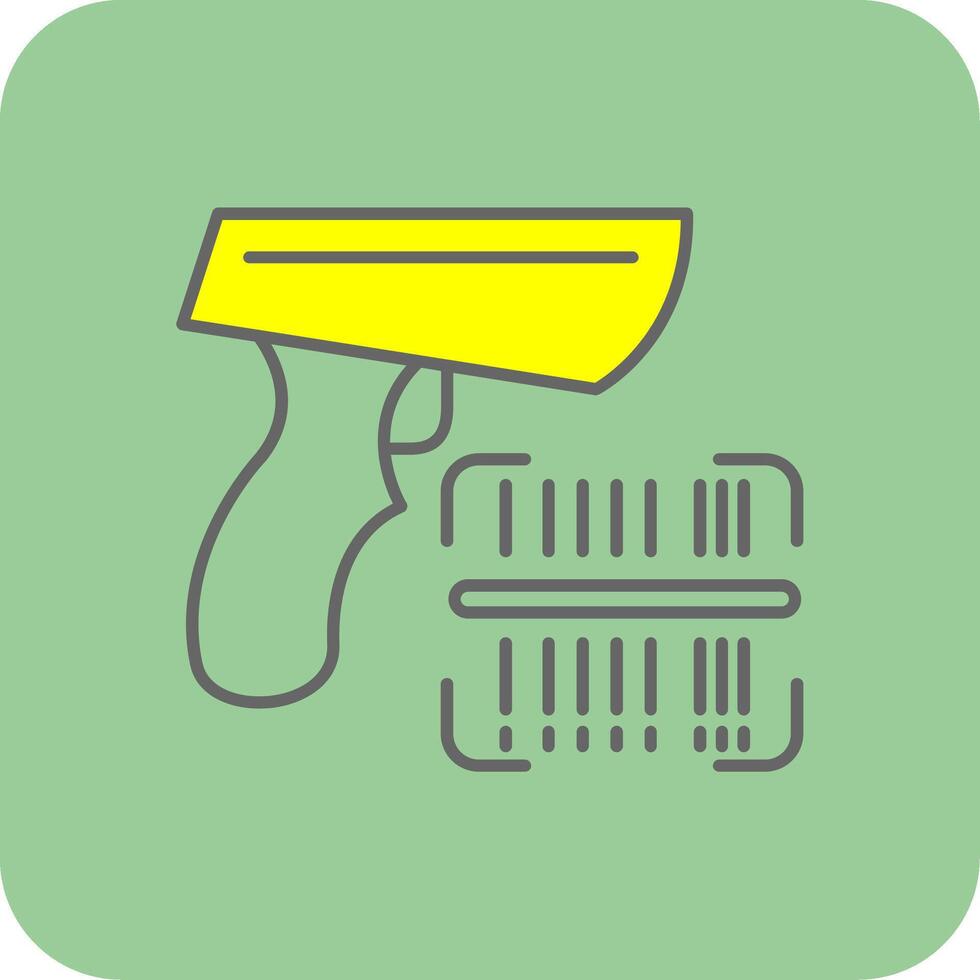 Barcode Filled Yellow Icon vector