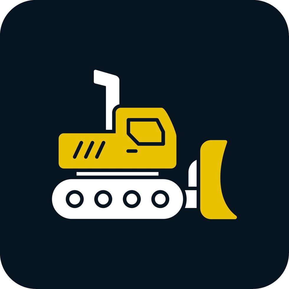 Excavator Glyph Two Color Icon vector