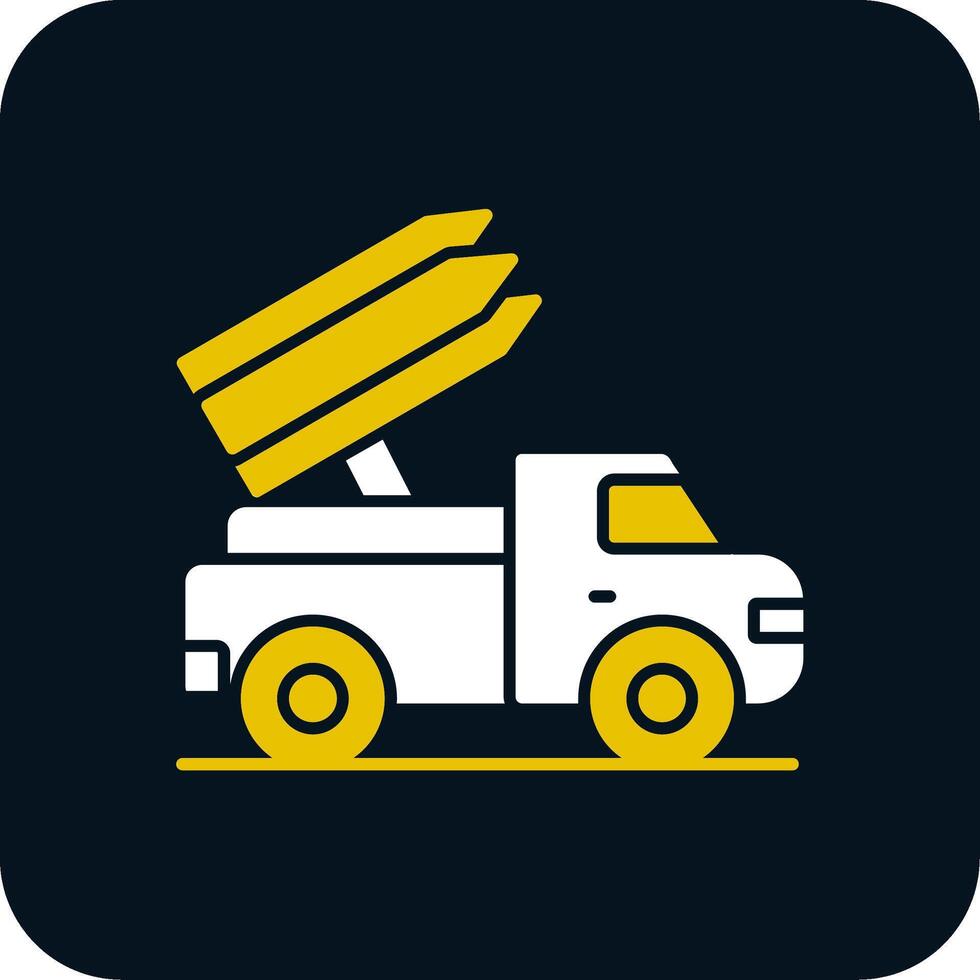 Missile Truck Glyph Two Color Icon vector