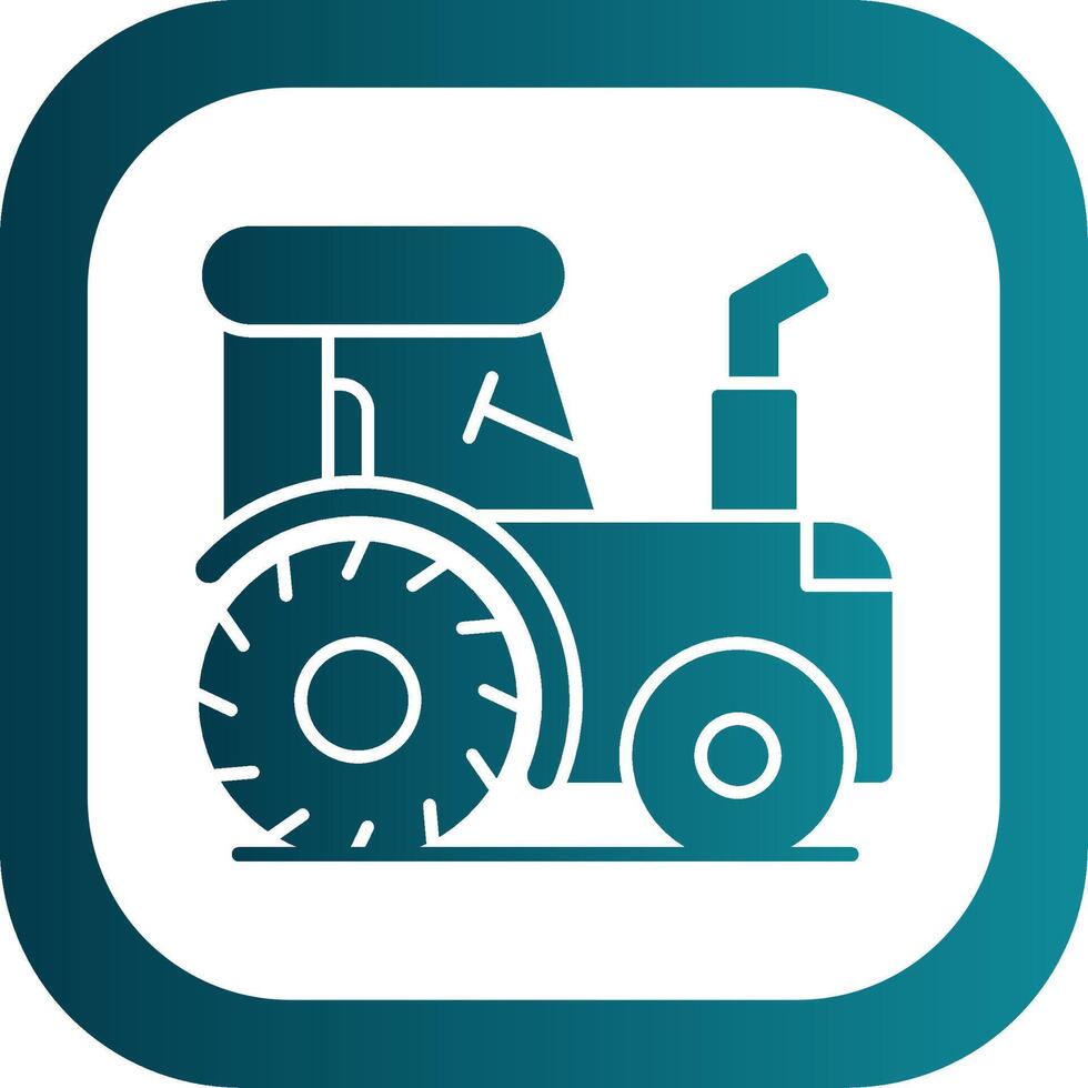 Tractor Glyph Gradient Round Corner Icon vector