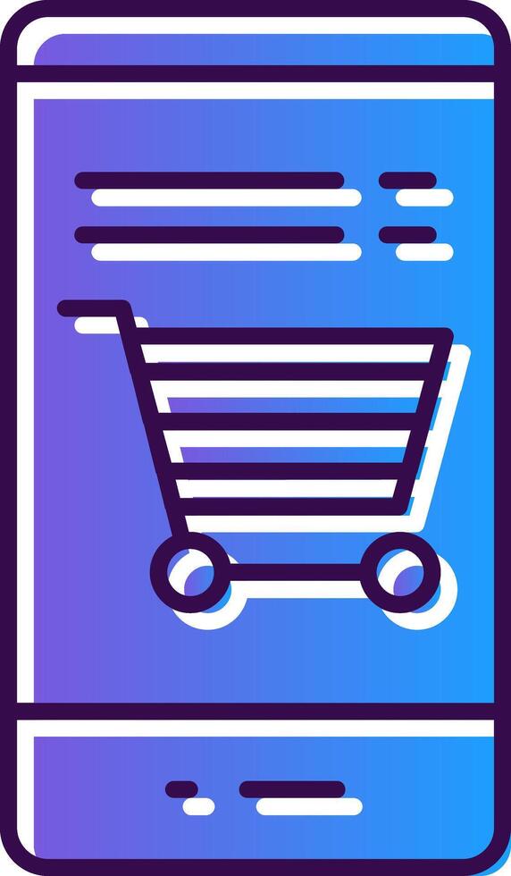Online Shopping Gradient Filled Icon vector