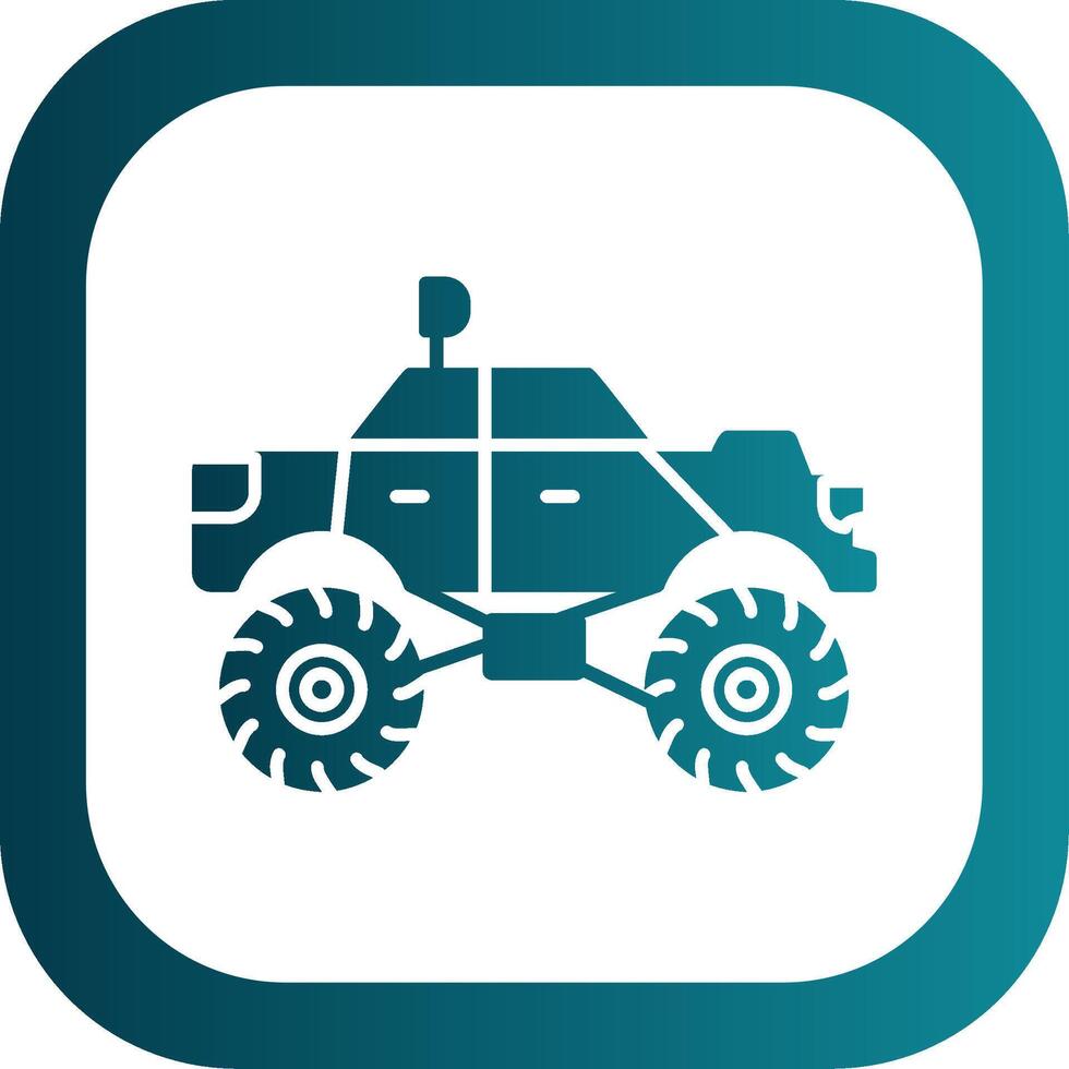 Monster Truck Glyph Gradient Round Corner Icon vector