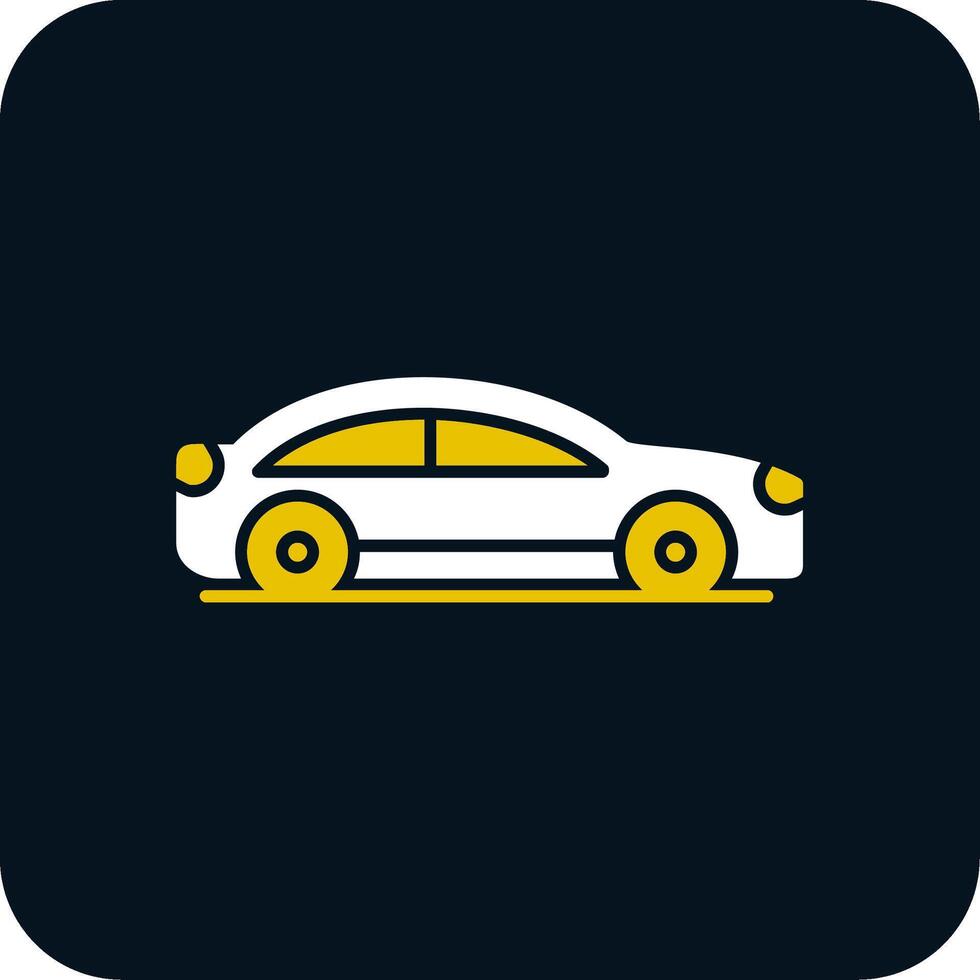 icono de dos colores de glifo de coche vector