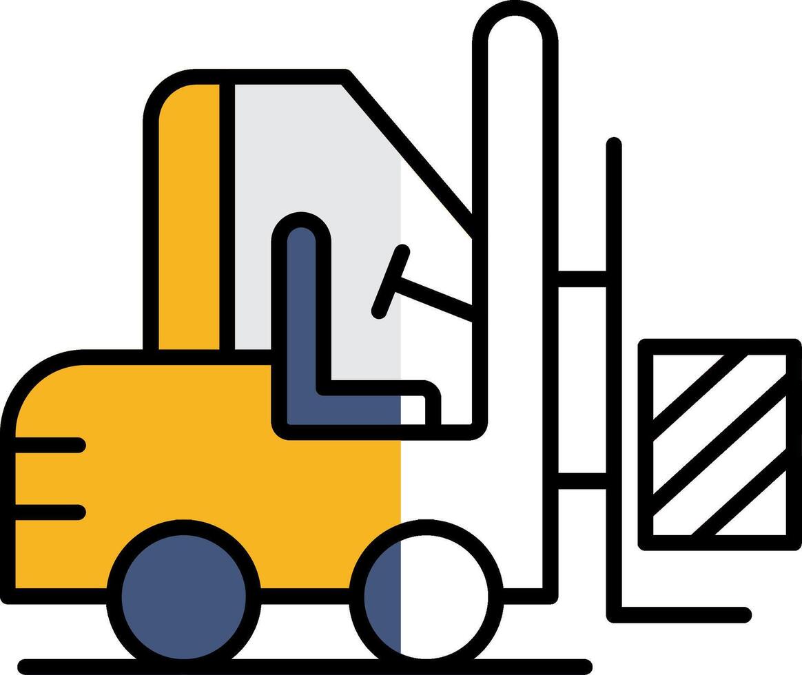 Forklift Filled Half Cut Icon vector