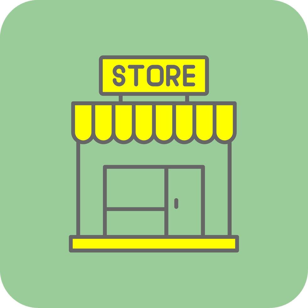 Store Filled Yellow Icon vector