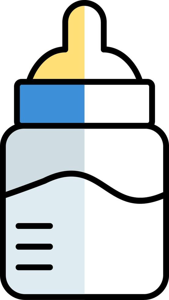 Baby Bottle Filled Half Cut Icon vector