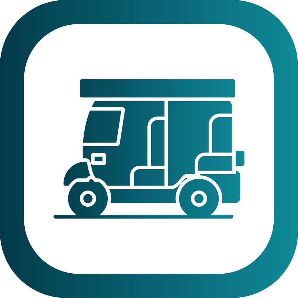 Rickshaw Glyph Gradient Round Corner Icon vector