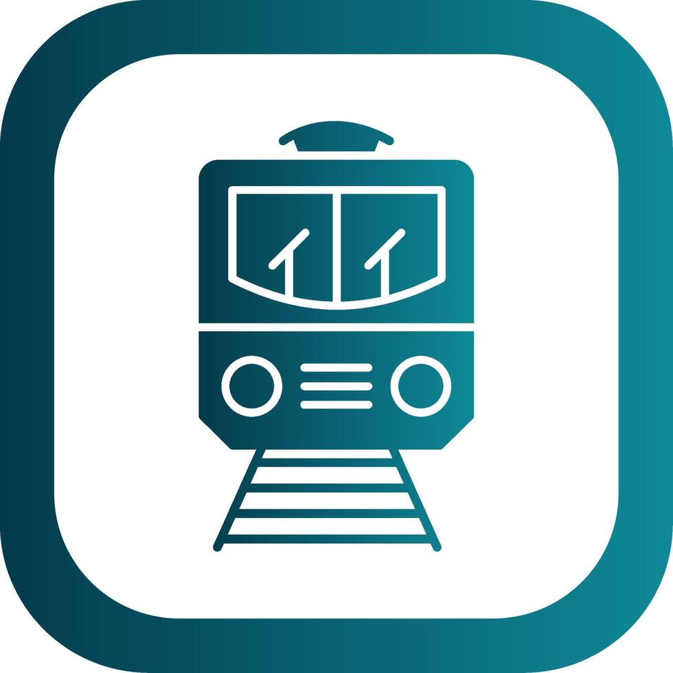 Train Glyph Gradient Round Corner Icon vector