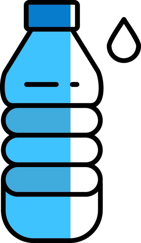 agua botella lleno medio cortar icono vector