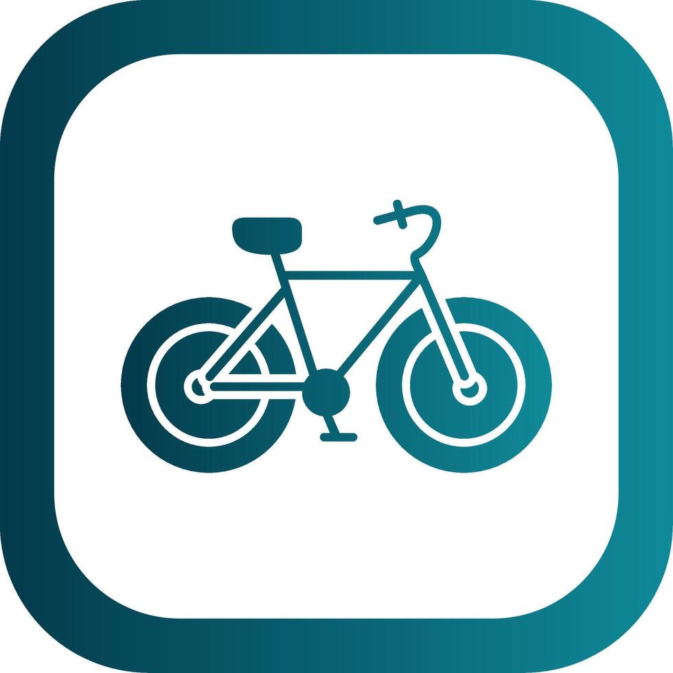 bicicleta glifo degradado redondo esquina icono vector