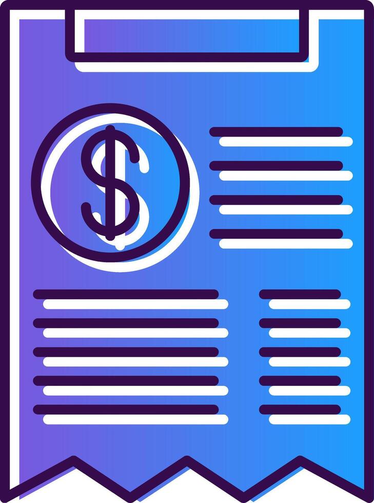 Receipt Gradient Filled Icon vector