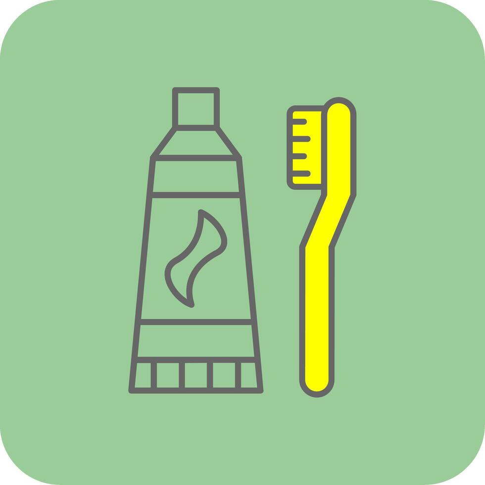 Tooth Paste Filled Yellow Icon vector