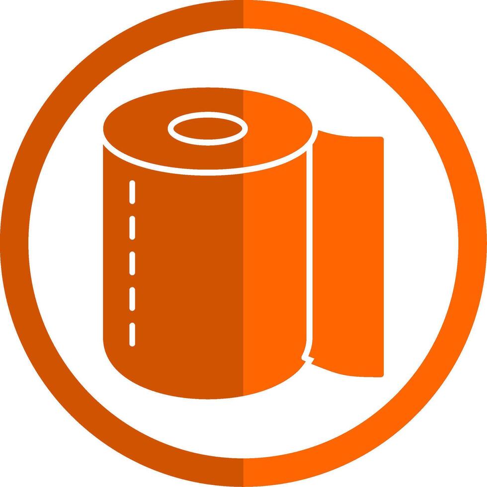 Toilet Roll Glyph Orange Circle Icon vector