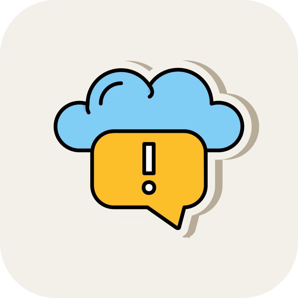 Cloud Messaging Line Filled White Shadow Icon vector