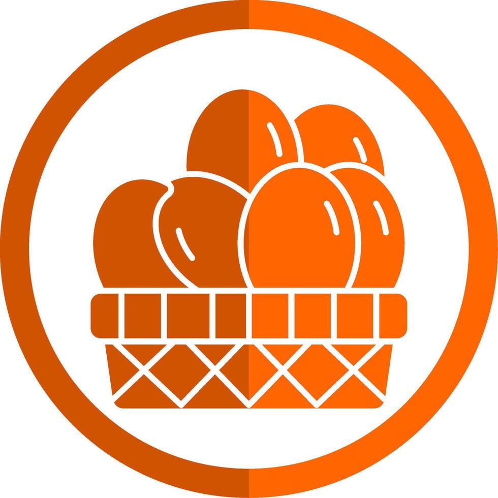 Eggs Basket Glyph Orange Circle Icon vector