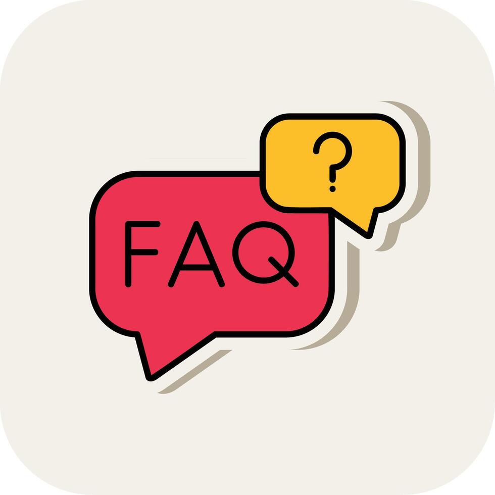 Faq Line Filled White Shadow Icon vector