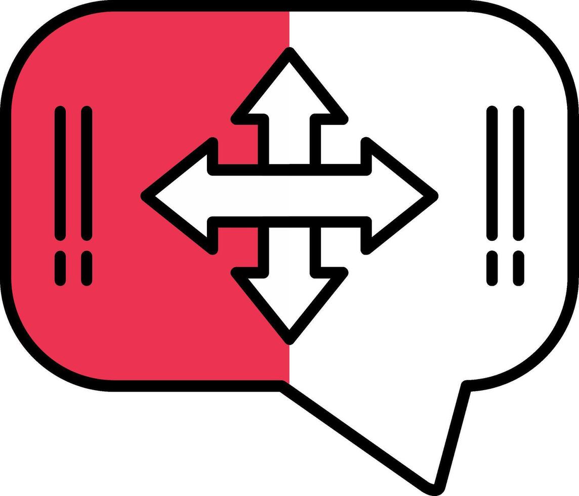 Directional Arrows Filled Half Cut Icon vector