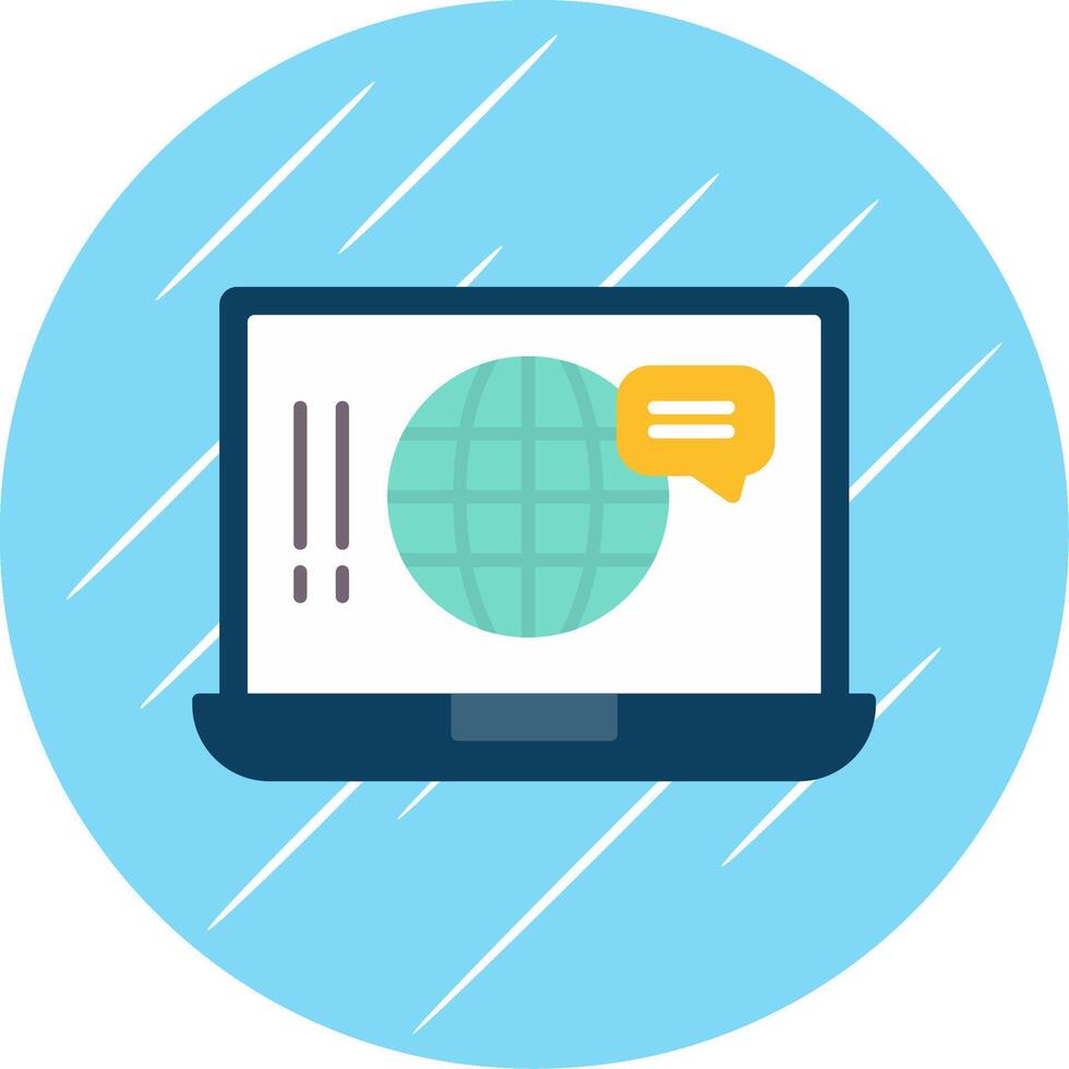 Digital Marketing Flat Blue Circle Icon vector