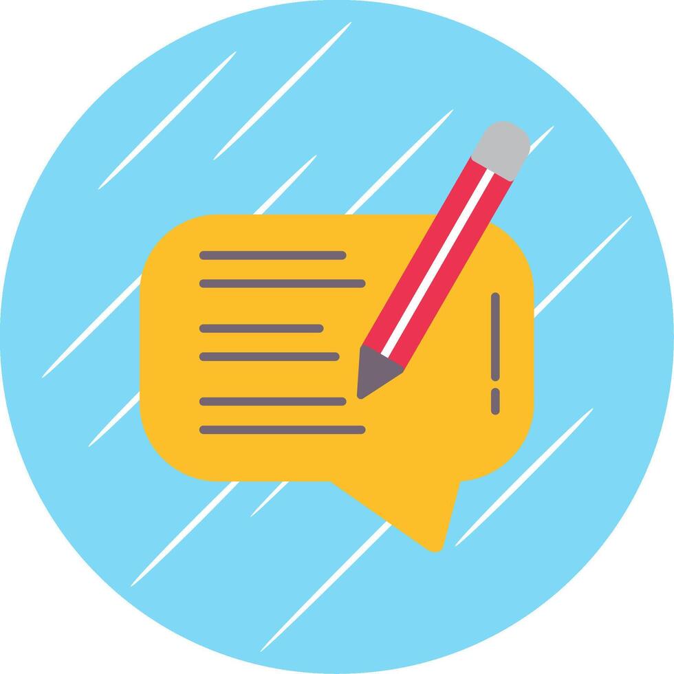 Write Message Flat Blue Circle Icon vector