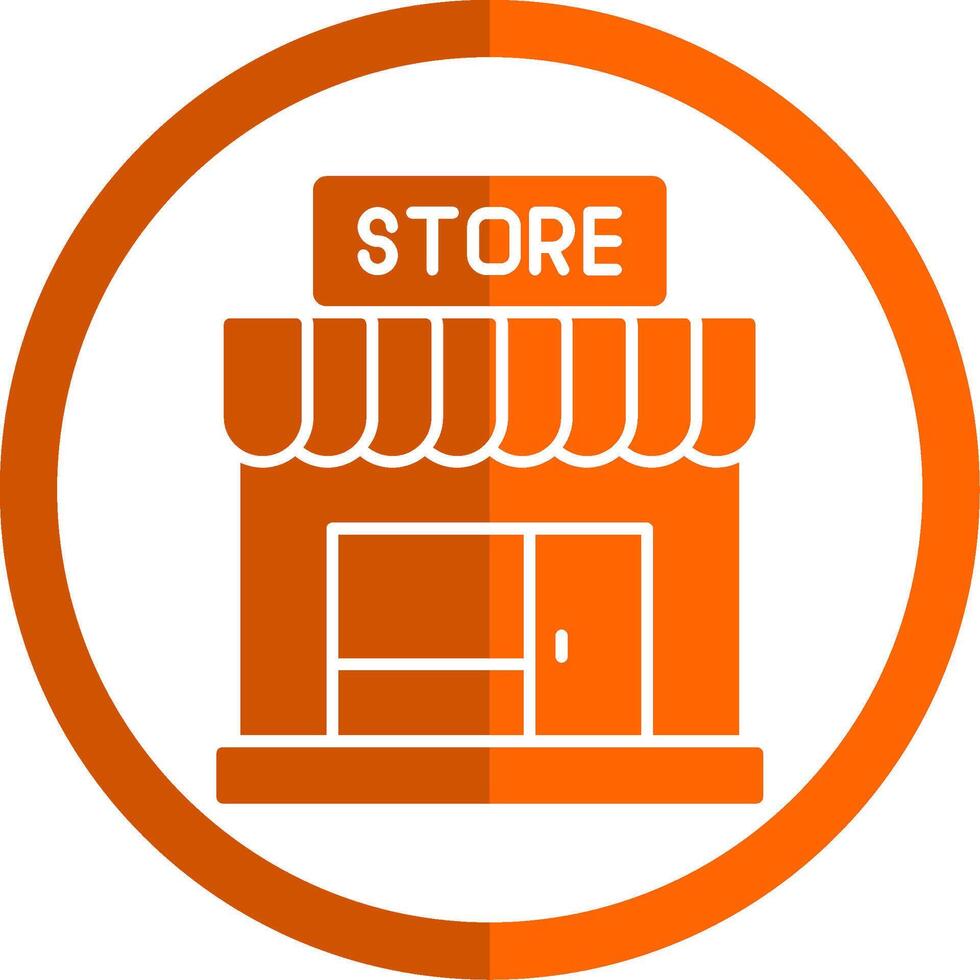 Store Glyph Orange Circle Icon vector