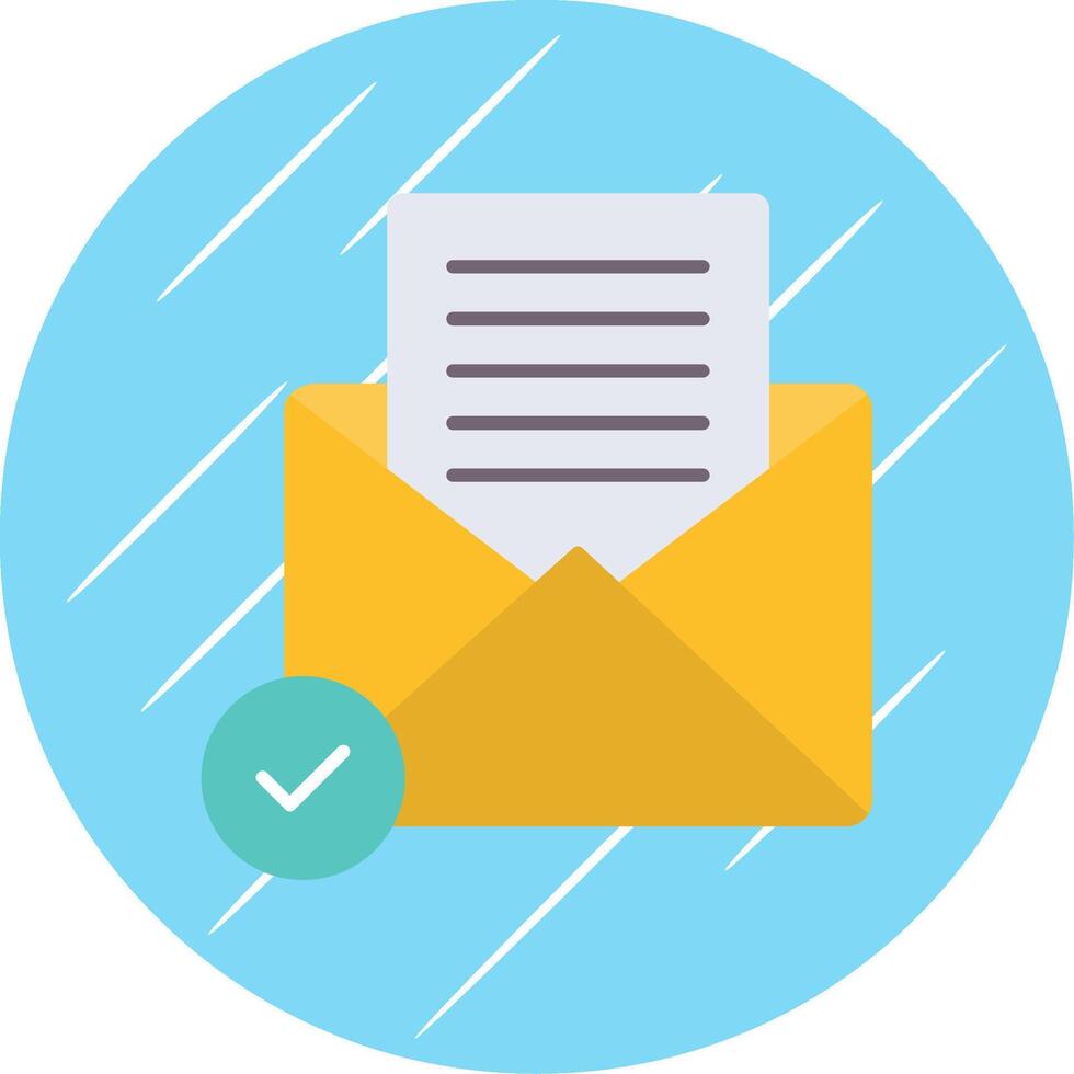 Open Email Flat Blue Circle Icon vector