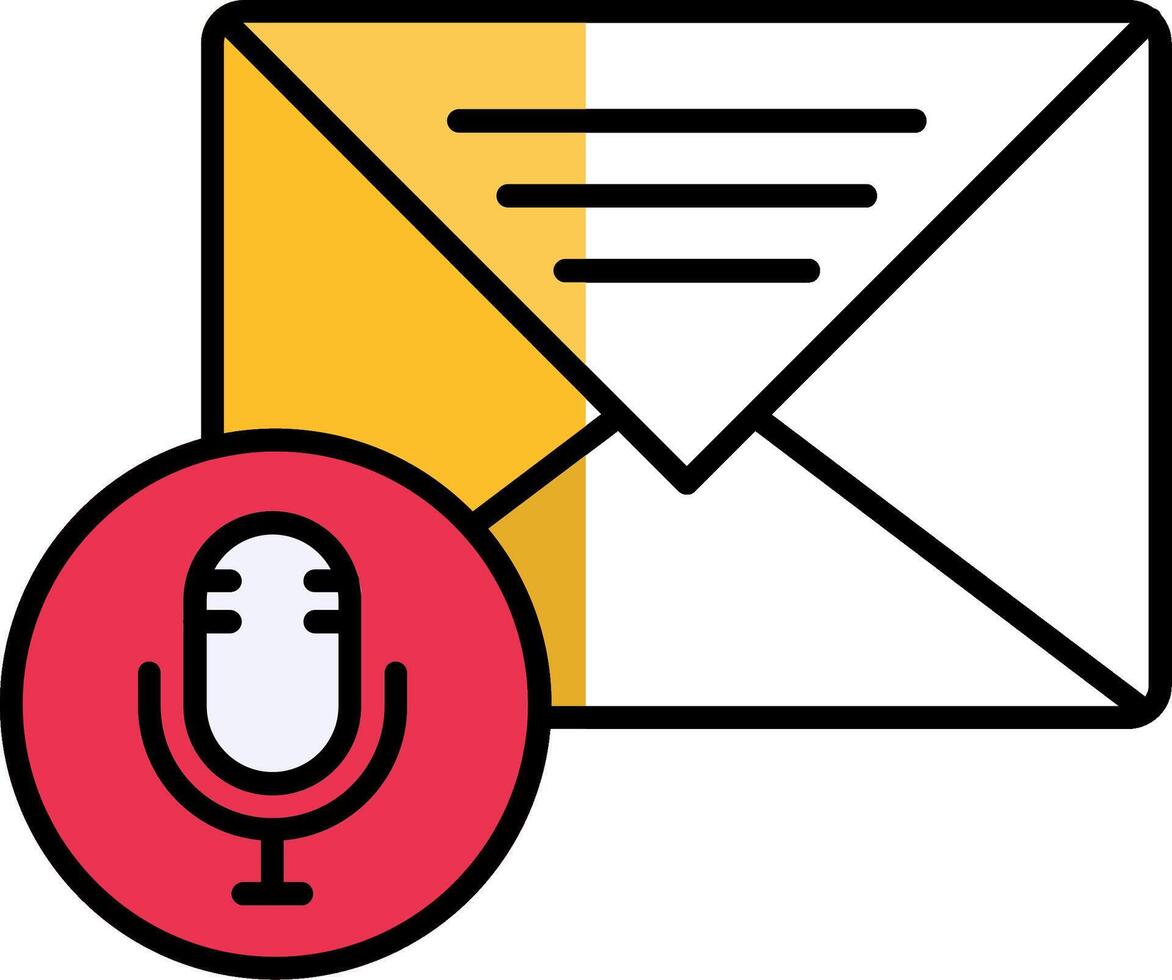 Audio Message Filled Half Cut Icon vector
