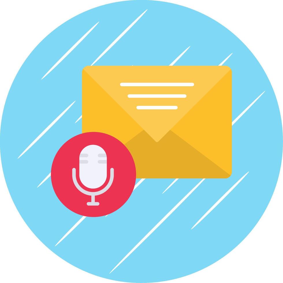 Audio Message Flat Blue Circle Icon vector