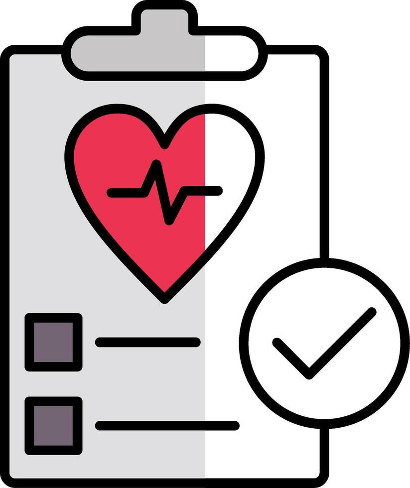 Health Check Filled Half Cut Icon vector