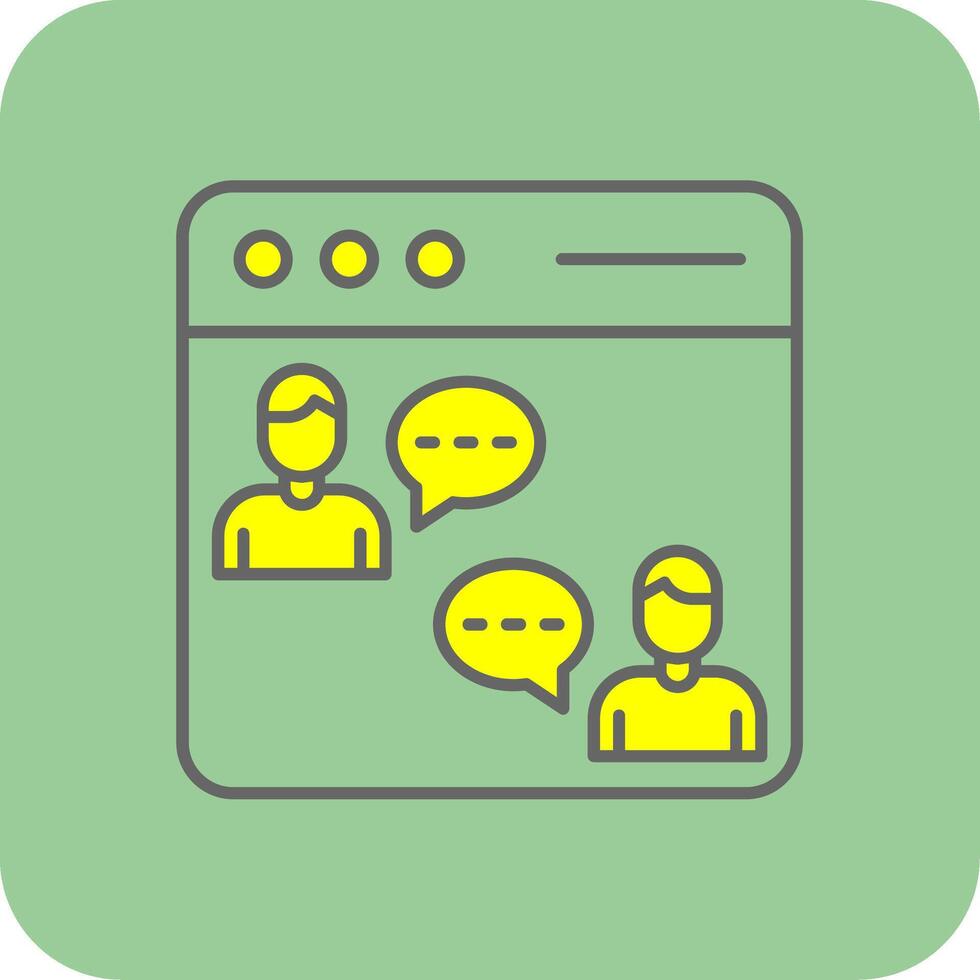 Online Chat Filled Yellow Icon vector