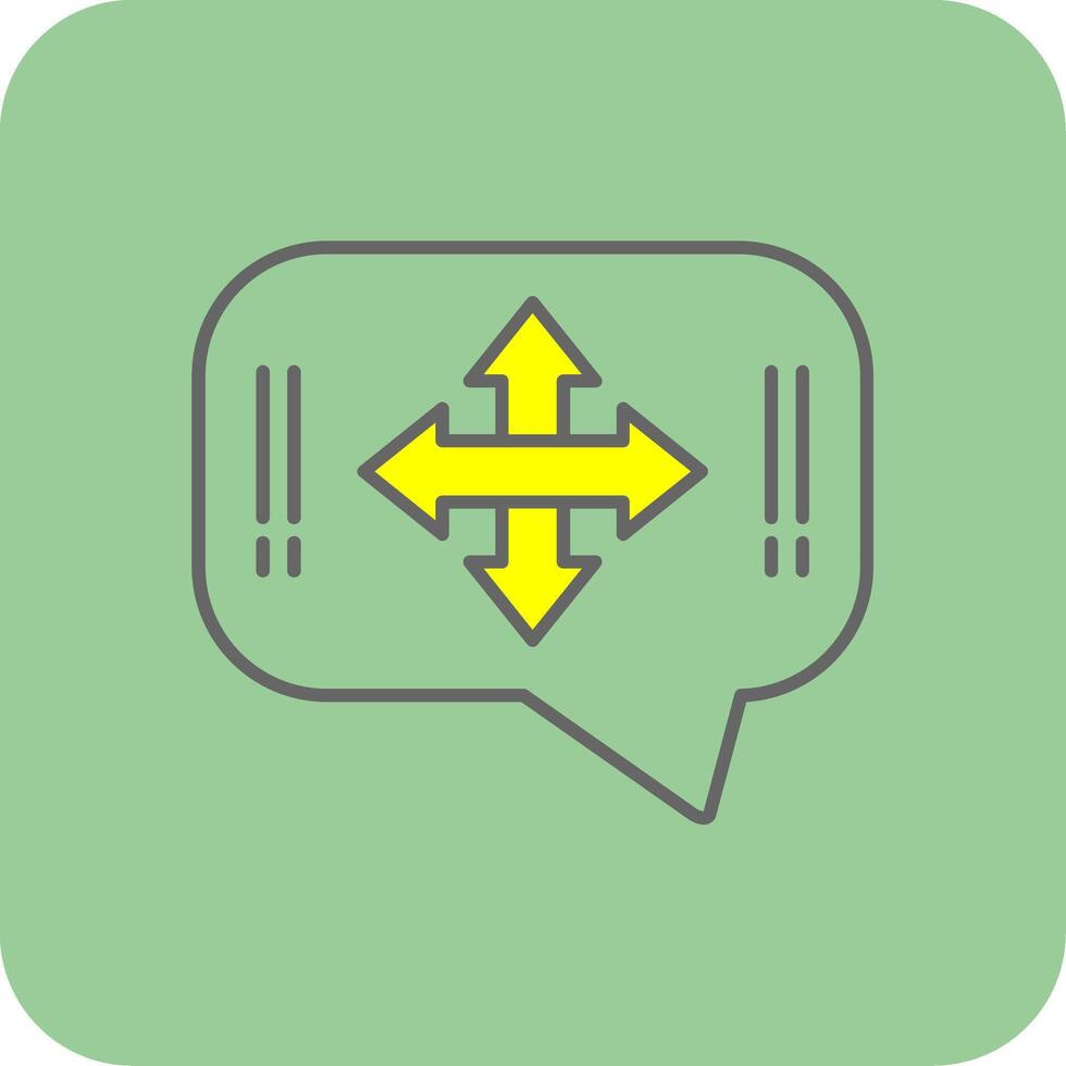 Directional Arrows Filled Yellow Icon vector