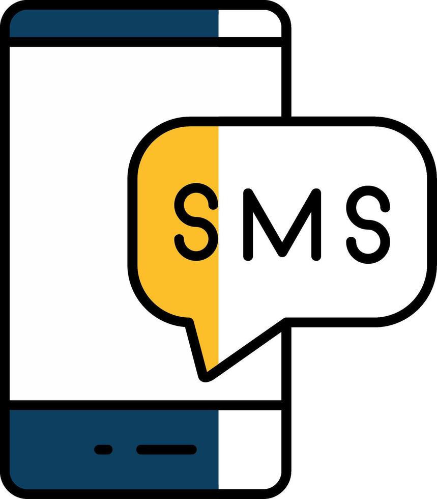 Sms Filled Half Cut Icon vector