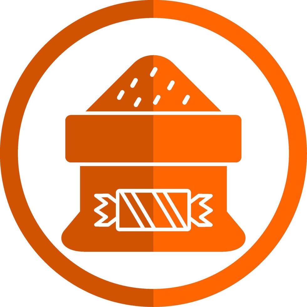 Sugar Glyph Orange Circle Icon vector