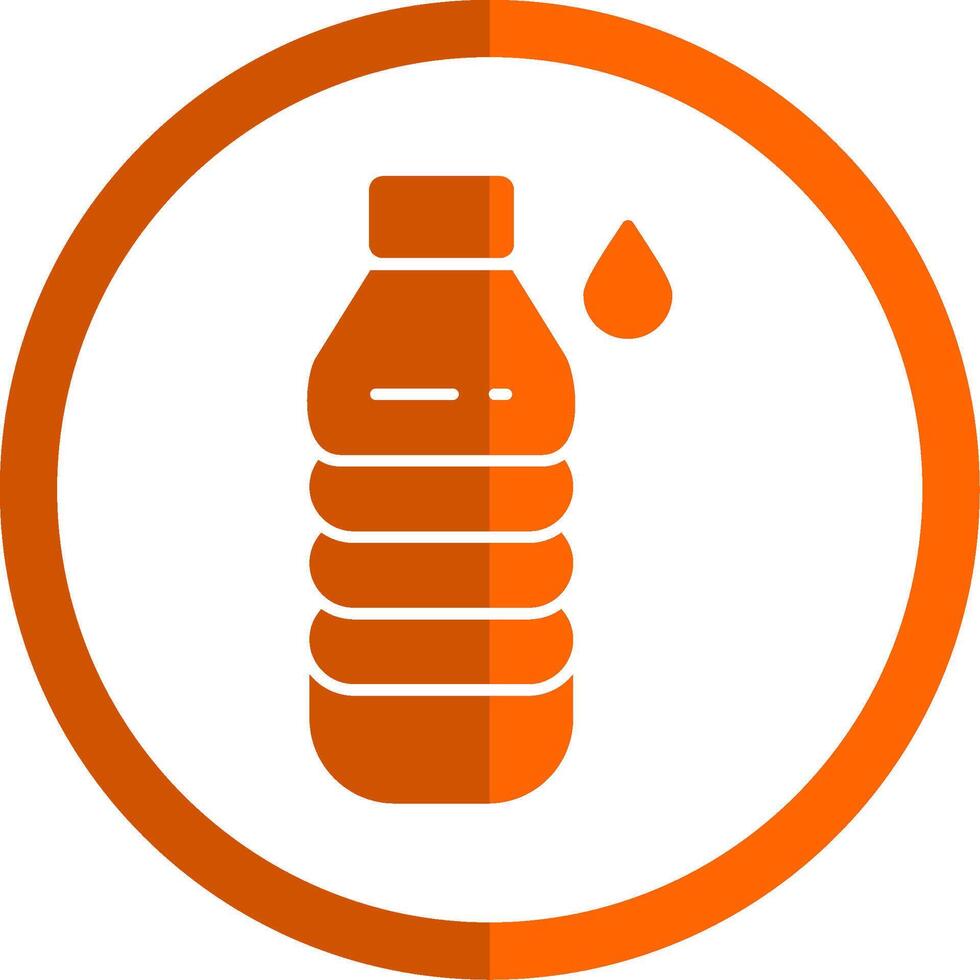 Water Bottle Glyph Orange Circle Icon vector